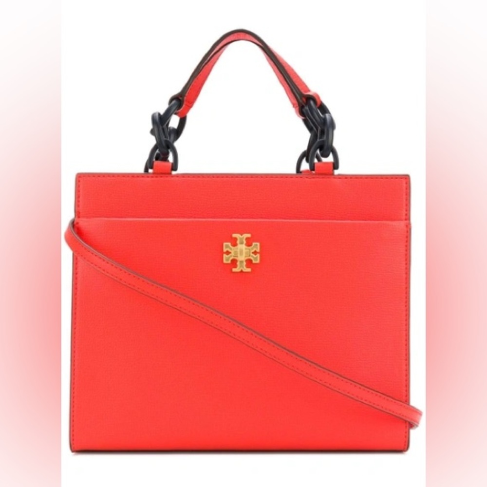 Tory Burch Kira Leather Small Tote Crossbody Bag In Poppy Red - Picture 2 of 14